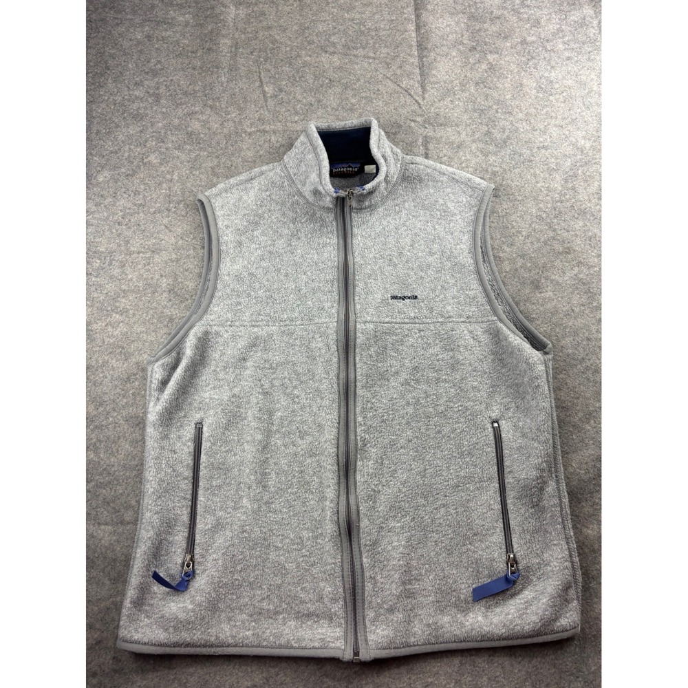 Patagonia Synchilla Fleece Vest Mens L Gray Full Zip Made USA Granola Outdoorsy